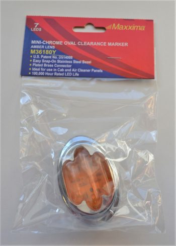 M36180Y Mini Chrome Oval Clearance Marker Amber