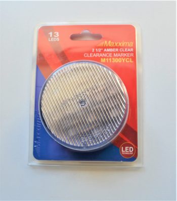M11300YCL 2.5" Round Clear Lens Amber Clearance Marker - 13 LEDs
