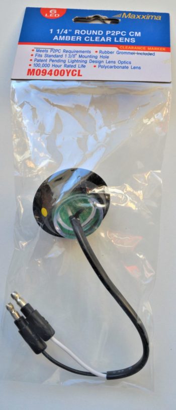 M09400YCL 1 1/4" Round Amber Clear Lens Clearance Marker